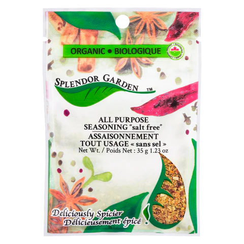 ALL PURPOSE SEASONING SALT FREE ORGANIC 35 G SPLENDOR GARDEN