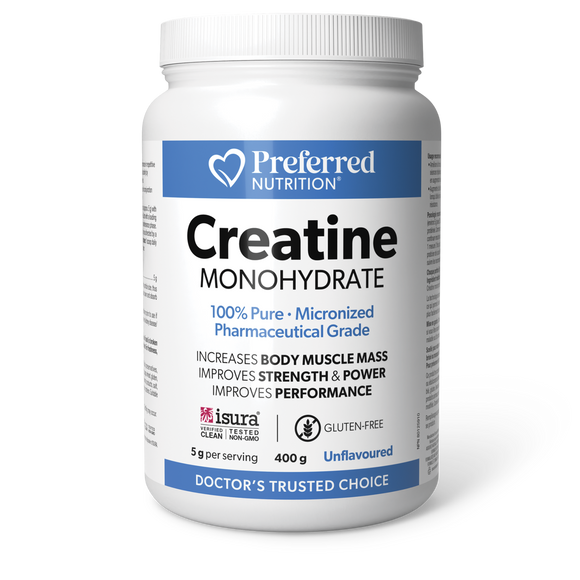 CREATINE MONOHYDRATE UNFLAVOURED 400 G PREFERRED NUTRITION