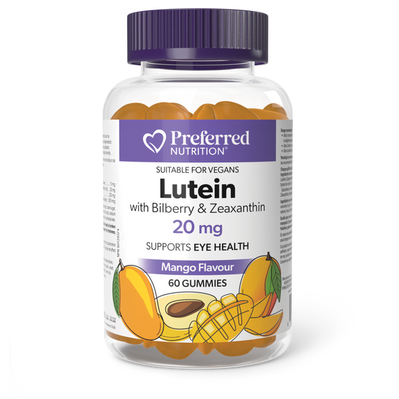 LUTEIN MANGO FLAVOUR 20 MG 60 GUMMIES PREFERRED NUTRITION