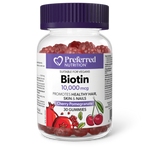 BIOTIN CHERRY POMEGRANATE 10,000 MCG 30 GUMMIES PREFERRED NUTRITION