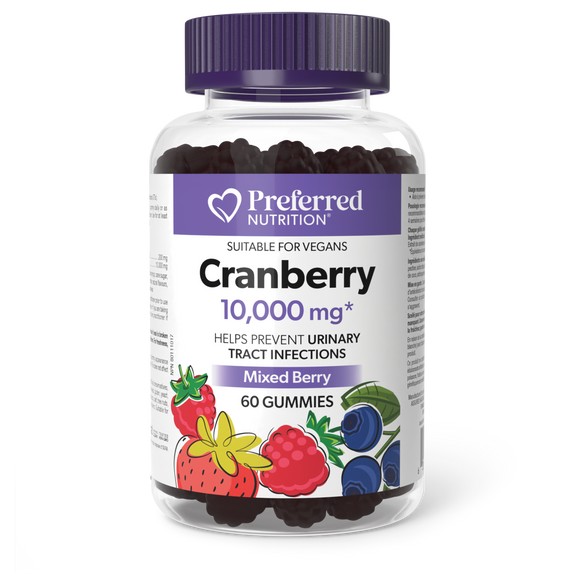 CRANBERRY MIXED BERRY 10,000 MG 60 GUMMIES PREFERRED NUTRITION