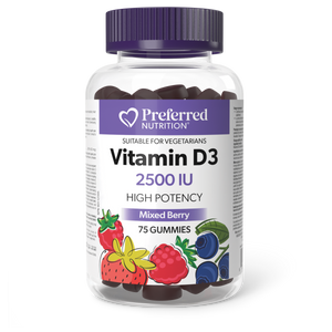 VITAMIN D3 MIXED BERRY 2500 IU 75 GUMMIES PREFERRED NUTRITION