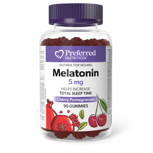 MELATONIN CHERRY POMEGRANATE 5 MG 90 GUMMIES PREFERRED NUTRITION