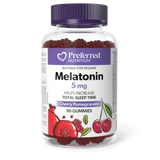 MELATONIN CHERRY POMEGRANATE 5 MG 90 GUMMIES PREFERRED NUTRITION