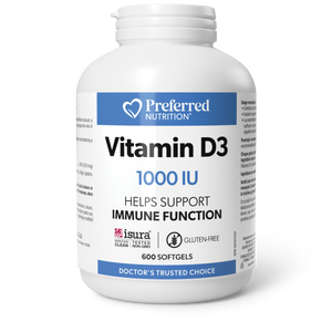 VITAMIN D3 1000 IU 600 GELS PREFERRED NUTRITION