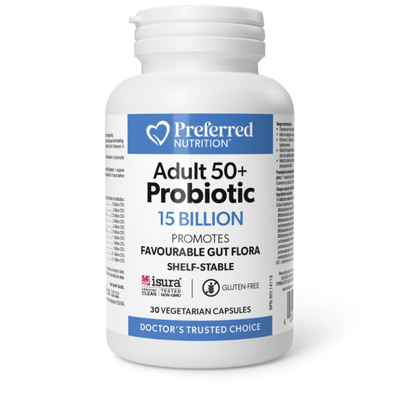 ADULT 50+ PROBIOTIC 15 BILLION 30 CAPS PRFERRED NUTRITION