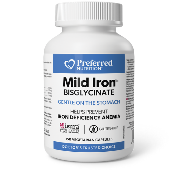 MILD IRON BISGLYCINATE 150 CAPS PREFERRED NUTRITION