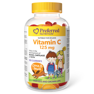 VITAMIN C 125 MG CITRUS PEACH 180 GUMMIES PREFERRED NUTRITION