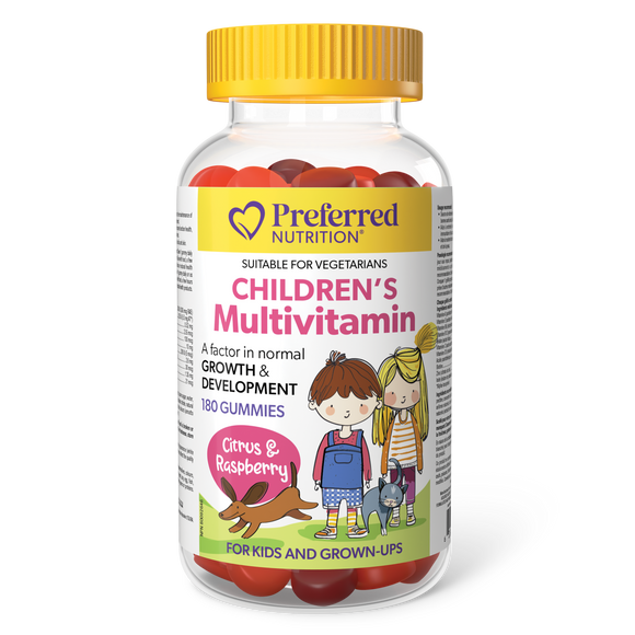 CHILDREN'S MULTIVITAMIN CITRUS RASPBERRY 180 GUMMIES PREFERRED NUTRITION