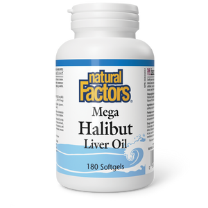 MEGA HALIBUT LIVER OIL 180 SOFTGELS NATURAL FACTORS