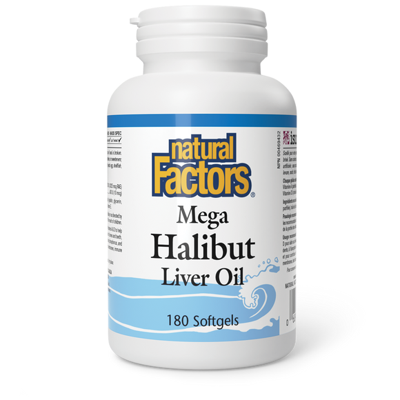 MEGA HALIBUT LIVER OIL 180 SOFTGELS NATURAL FACTORS