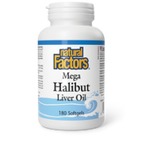 MEGA HALIBUT LIVER OIL 180 SOFTGELS NATURAL FACTORS