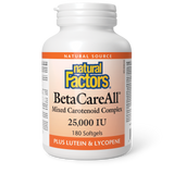 BETACAREALL 25,000 IU 180 GELS NATURAL FACTORS