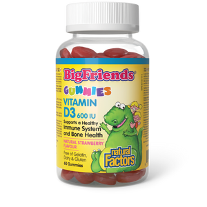 VITAMIN D3 BIG FRIENDS 600 IU 60 GUMMIES NATURAL FACTORS