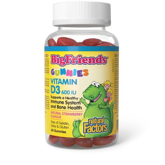 VITAMIN D3 BIG FRIENDS 600 IU 60 GUMMIES NATURAL FACTORS