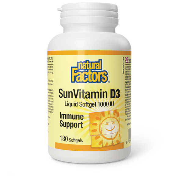 VITAMIN D 1000 IU 180 SOFTGELS NATURAL FACTORS