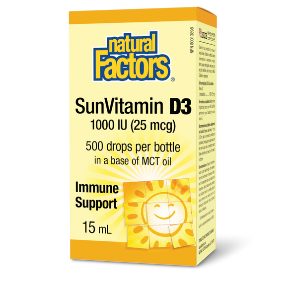 VITAMIN D3 1000 IU 15 ML NATURAL FACTORS