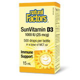 VITAMIN D3 1000 IU 15 ML NATURAL FACTORS