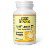 VITAMIN D3 1000 IU 360 SOFTGELS NATURAL FACTORS