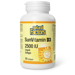 SUNVITAMIN D3 2500 IU 90 GELS NATURAL FACTORS