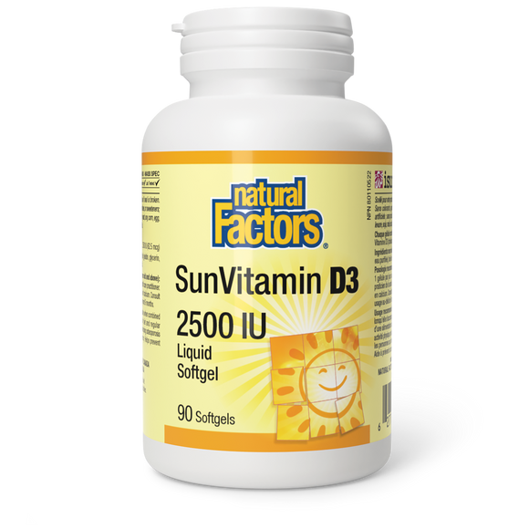 SUNVITAMIN D3 2500 IU 90 GELS NATURAL FACTORS