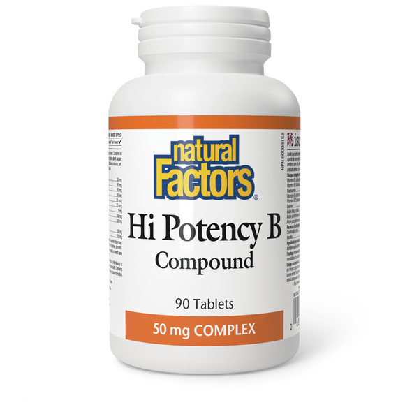 HI POTENCY B COMPOUND 50 MG 90 TABS NATURAL FACTORS