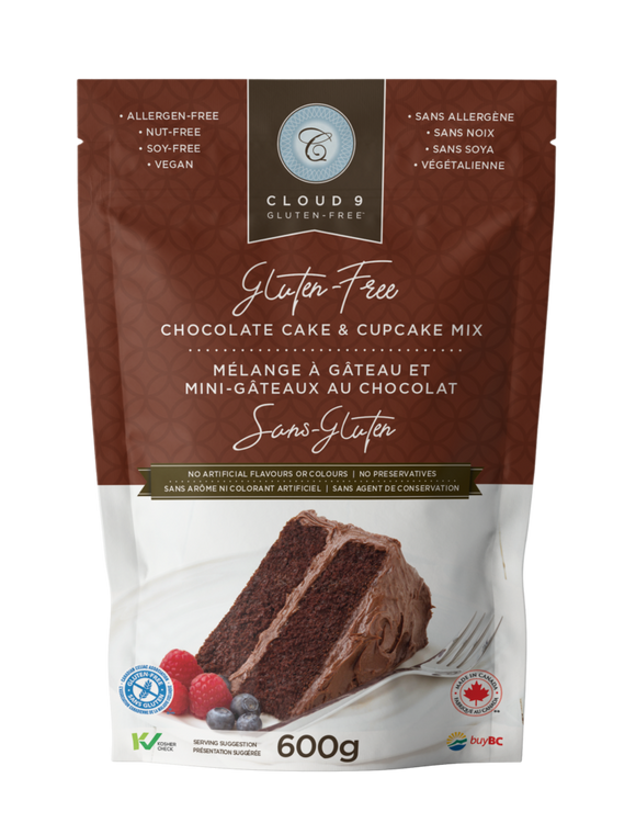 CHOCOLATE CAKE MIX GLUTEN FREE 600 G CLOUD 9