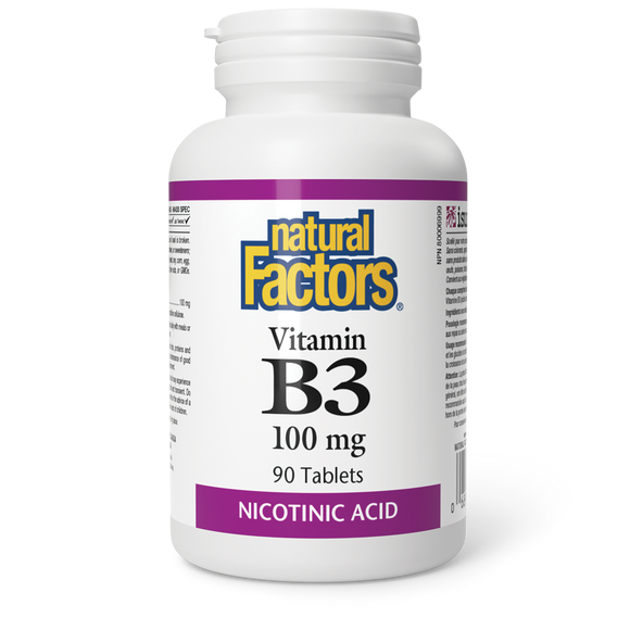 B3 NIACIN 100 MG 90 TABS NATURAL FACTORS