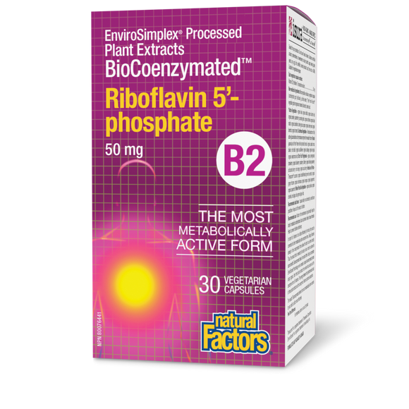 RIBOFLAVIN 5 PHOSPHATE B2 50 MG 30 CAPS NATURAL FACTORS