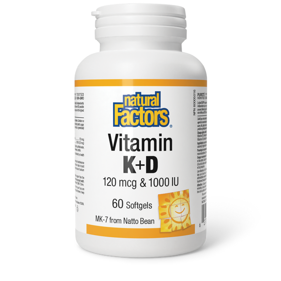 VITAMIN K 120 MCG + D 1000 IU 60 GELS NATURAL FACTORS