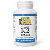 VITAMIN K2 100 MCG 60 CAPS NATURAL FACTORS