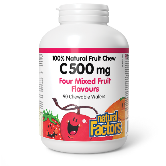 VITAMIN C MIXED FRUIT 500 MG 90 CHEWABLES NATURAL FACTORS