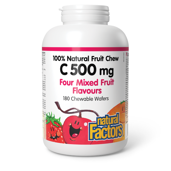 VITAMIN C MIXED FRUIT 500 MG 180 CHEWABLES NATURAL FACTORS