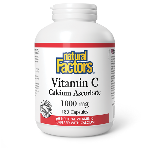 VITAMIN C CALCIUM ASCORBATE 1000 MG 180 CAPS NATURAL FACTORS