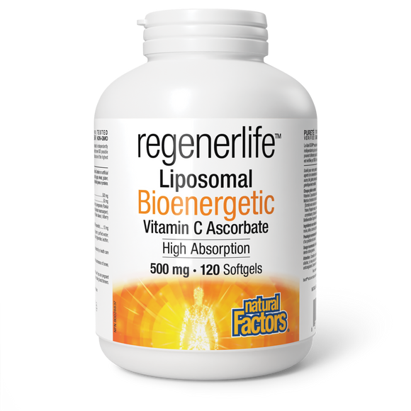 REGENERLIFE LIPOSOMAL BIOENERGETIC VITAMIN C 500 MG 120 GELS NATURAL FACTORS