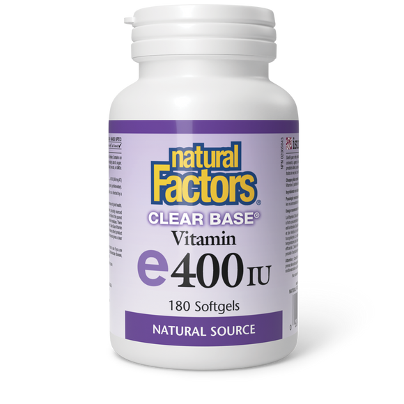 VITAMIN E CLEAR BASE 400 IU 180 SOFTGELS NATURAL FACTORS