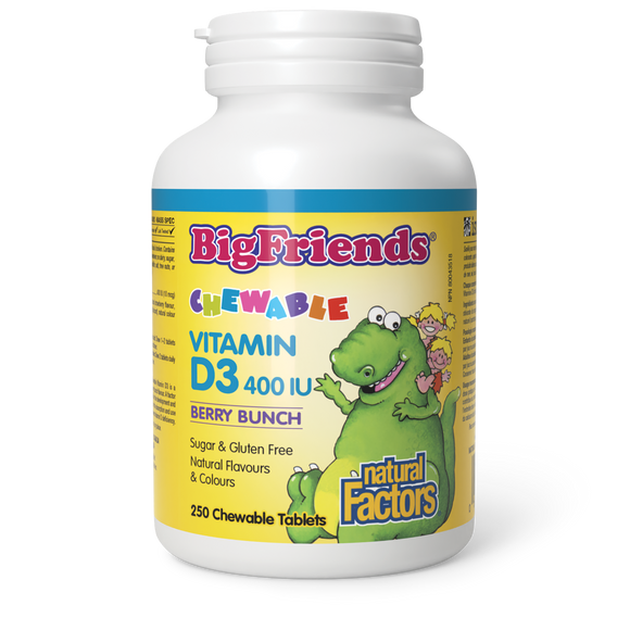 VITAMIN D3 BIG FRIENDS BERRY BRUNCH 400 IU 250 CHEWABLES NATURAL FACTORS