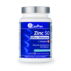 ZINC 50 BIS-GLYCINATE ULTRA IMMUNE + VITAMIN C 400 MG 120 CAPS CANPREV