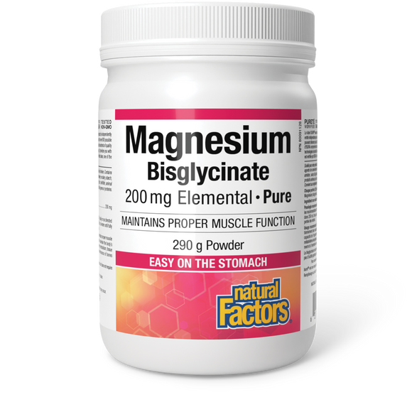 MAGNESIUM BISGLYCINATE 200 MG ELEMENTAL 290 G POWDER NATURAL FACTORS