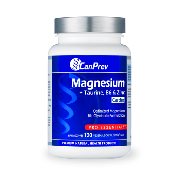 MAGNESIUM + TAURINE, B6 & ZINC CARDIO 120 CAPS CANPREV