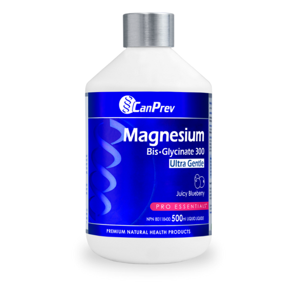 MAGNESIUM BIS-GLYCINATE 300 ULTRA GENTLE JUICY BLUEBERRY 500 ML CANPREV