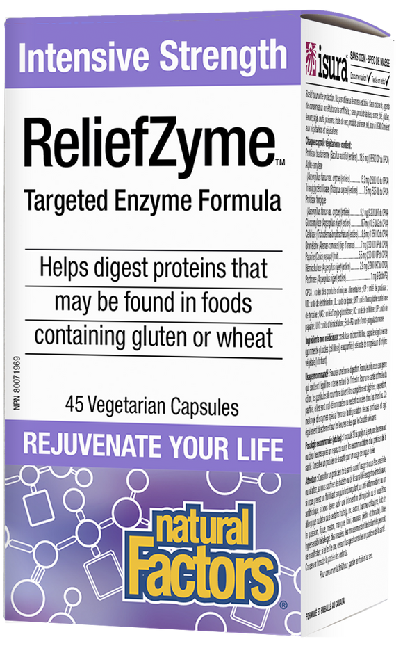 RELIEFZYME INTENSIVE STRENGTH 45 CAPS NATURAL FACTORS