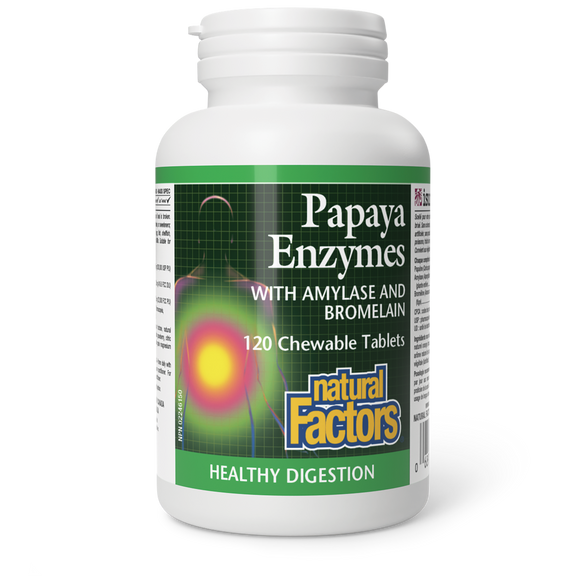 PAPAYA ENZYMES 120 CHEWTABS NATURAL FACTORS