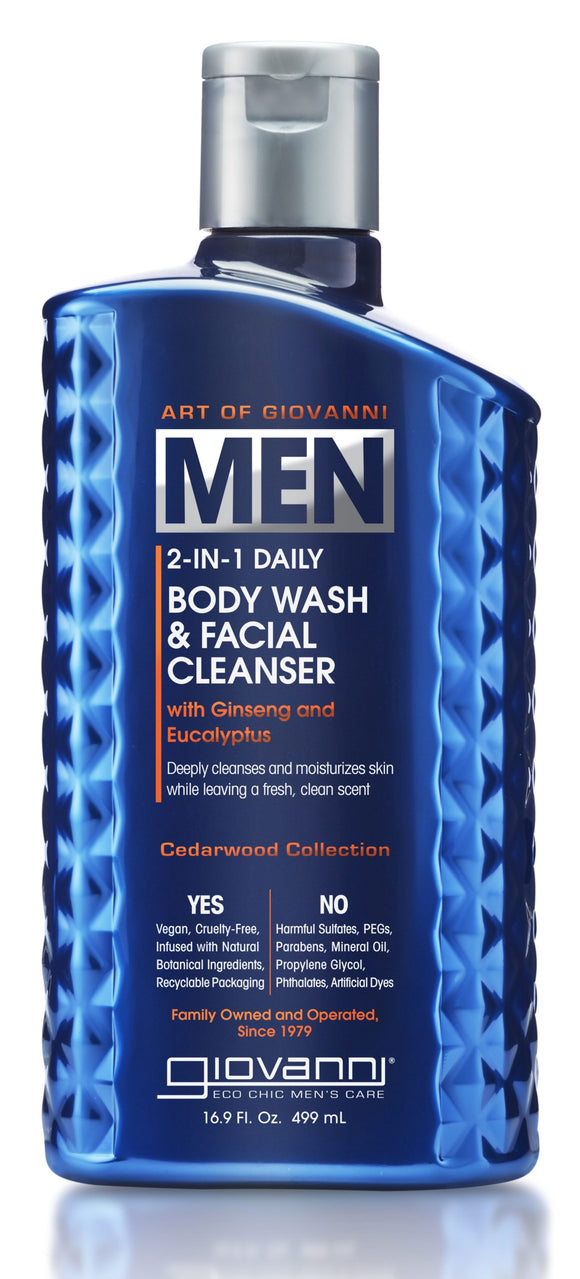 MEN 2-IN1 BODY WASH & FACIAL CLEANSER 499 ML GIOVANNI