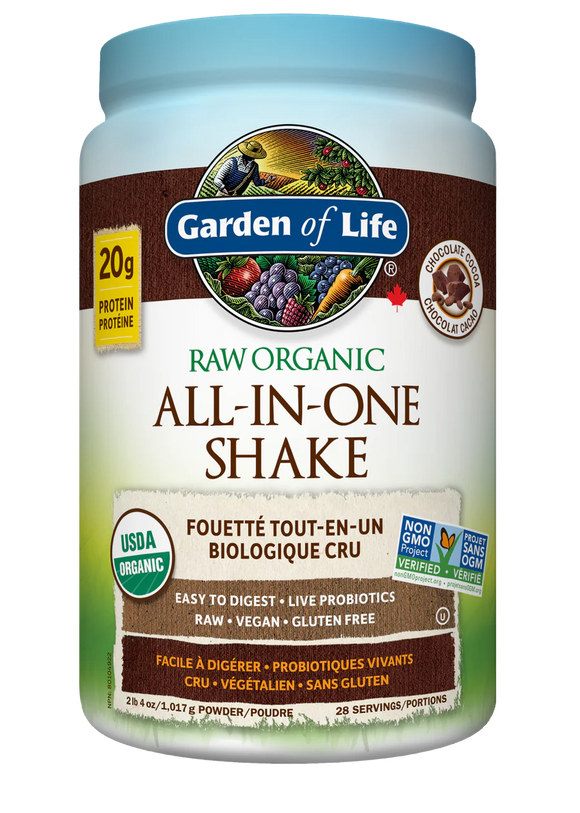 ALL IN ONE NUTRITIONAL SHAKE ORGANIC CHOCOLATE 1017 G GARDEN OF LIFE