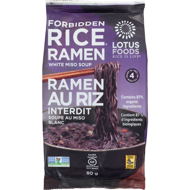 RICE RAMEN NOODLES FORBIDDEN RICE 80 G LOTUS FOODS