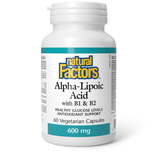 ALPHA-LIPOIC ACID WITH B1 & B2 600 MG 60 CAPS NATURAL FACTORS