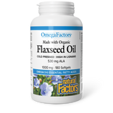 FLAXSEED OIL ORGANIC 1000 MG 180 SOFTGELS NATURAL FACTORS