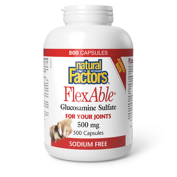 FLEX ABLE GLUCOSAMINE SULFATE 500 MG 500 CAPS NATURAL FACTORS