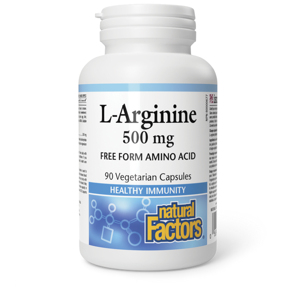 L-ARGININE 500 MG 90 CAPS NATURAL FACTORS